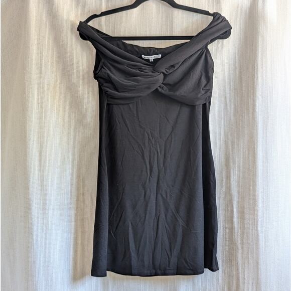Reformation Black Vida Jersey Knit Off-shoulder Mini Dress, size M - Picture 1 of 9